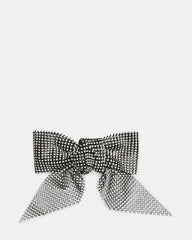 RHINESTONE MESH HAIR BOW BLACK/SILVER