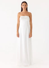 Miftie Beaded Sequin Maxi Dress - White