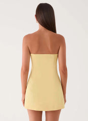 Della Strapless Mini Dress - Yellow