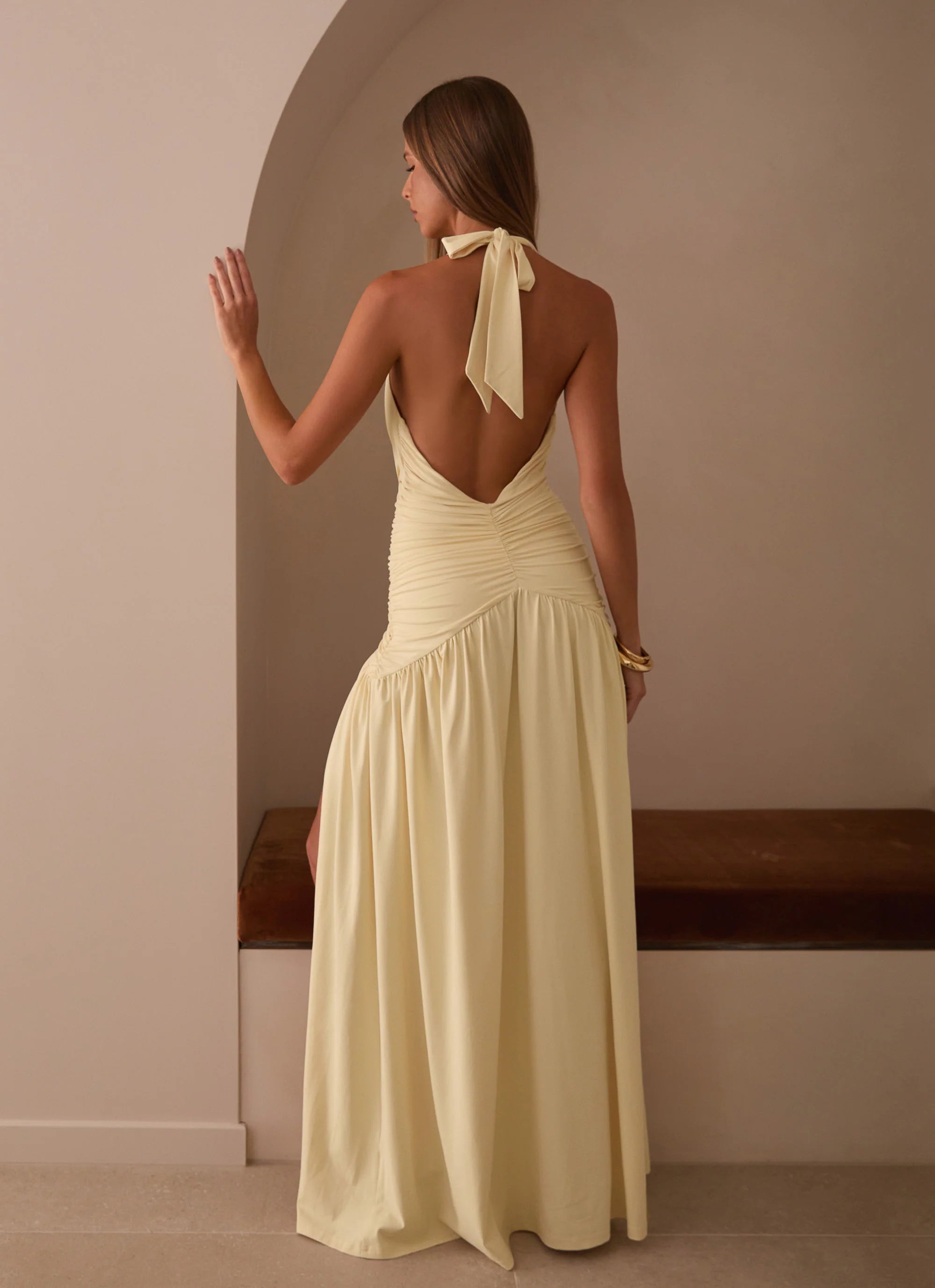 Makena Halter Maxi Dress - Yellow