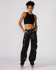 DUO SEQUIN PANT BLACK