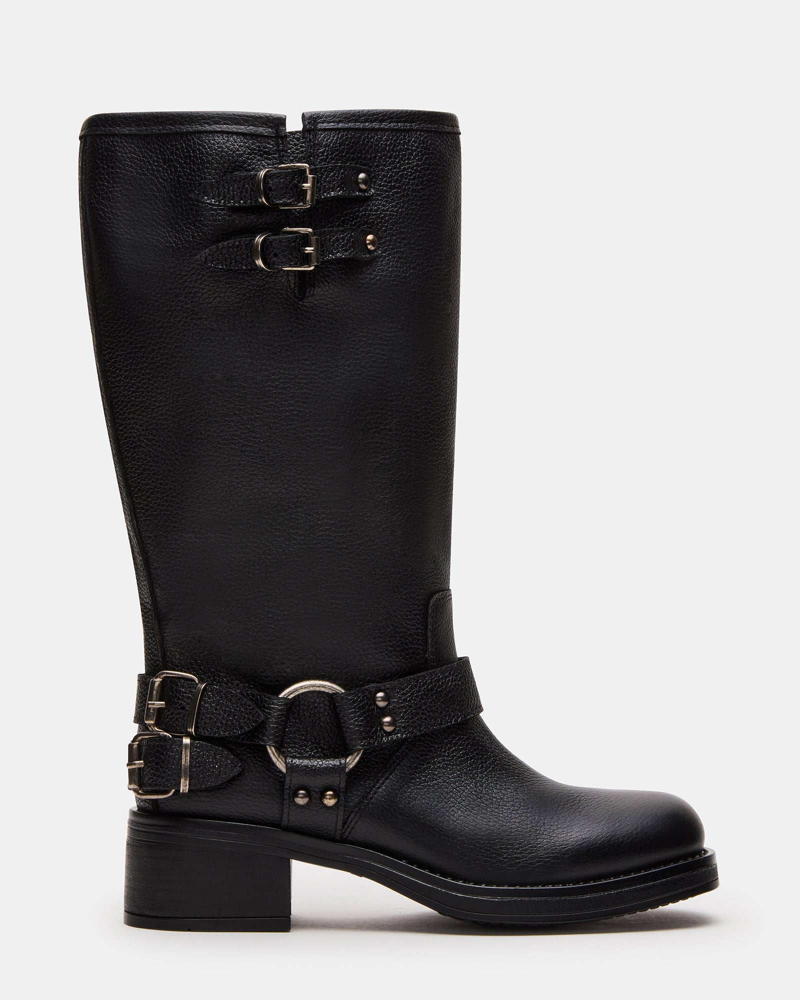 ASTOR BLACK LEATHER WIDE CALF