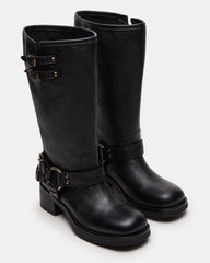 ASTOR BLACK LEATHER WIDE CALF