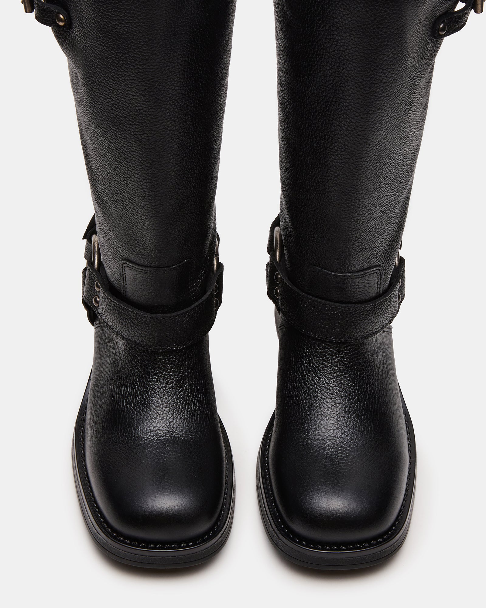 ASTOR BLACK LEATHER WIDE CALF
