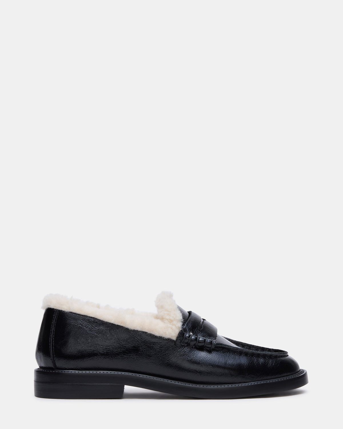 MADISON FAUX FUR BLACK LEATHER