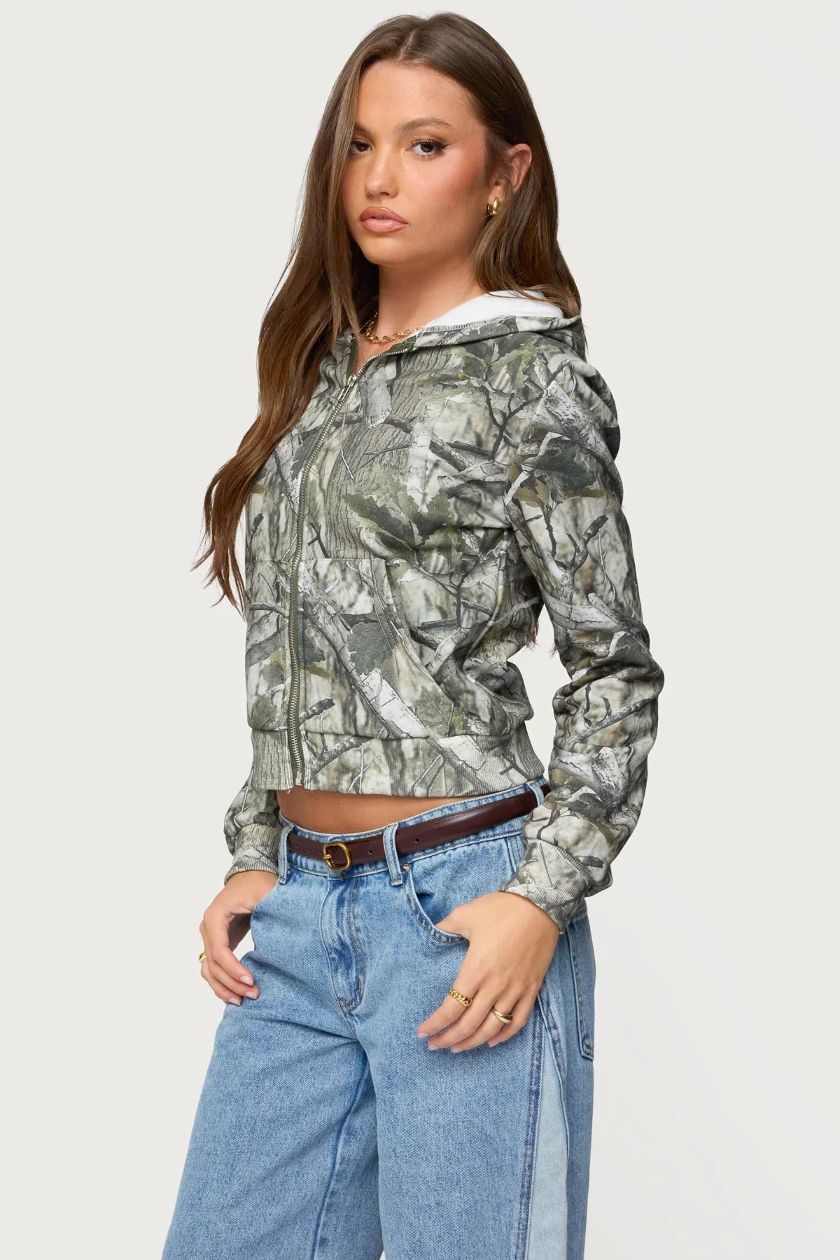 Tayler Camo Zip Up Hoodie